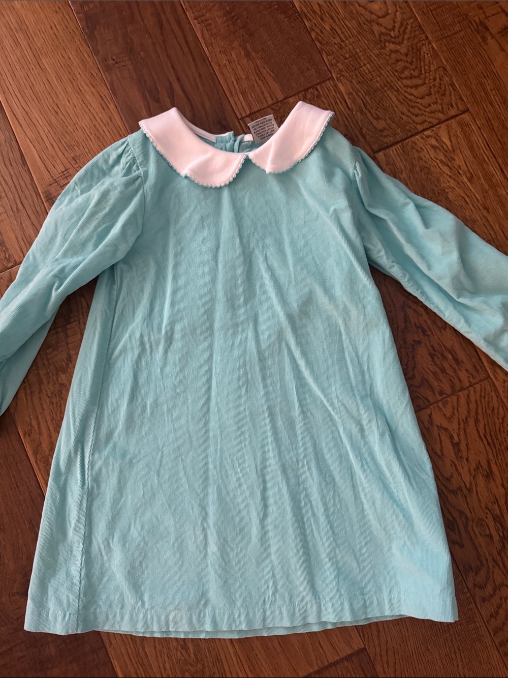 Girls Light Blue Dress with White Peter Pan Collar